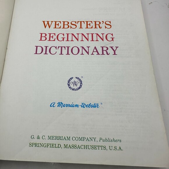 Websters Beginning Dictionary Hardcover Color Illustrations 1980 Edition - Picture 4 of 5